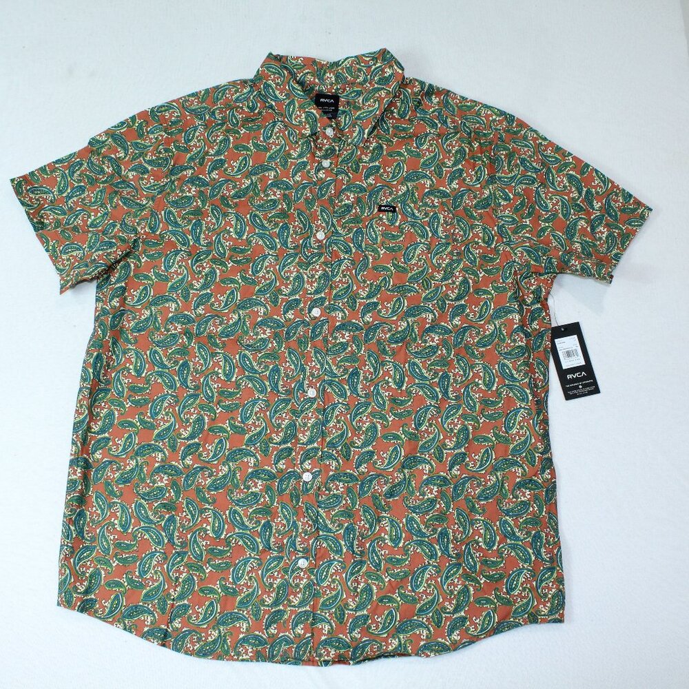 RVCA Multicolor Paisley Casual Button Down Shirt